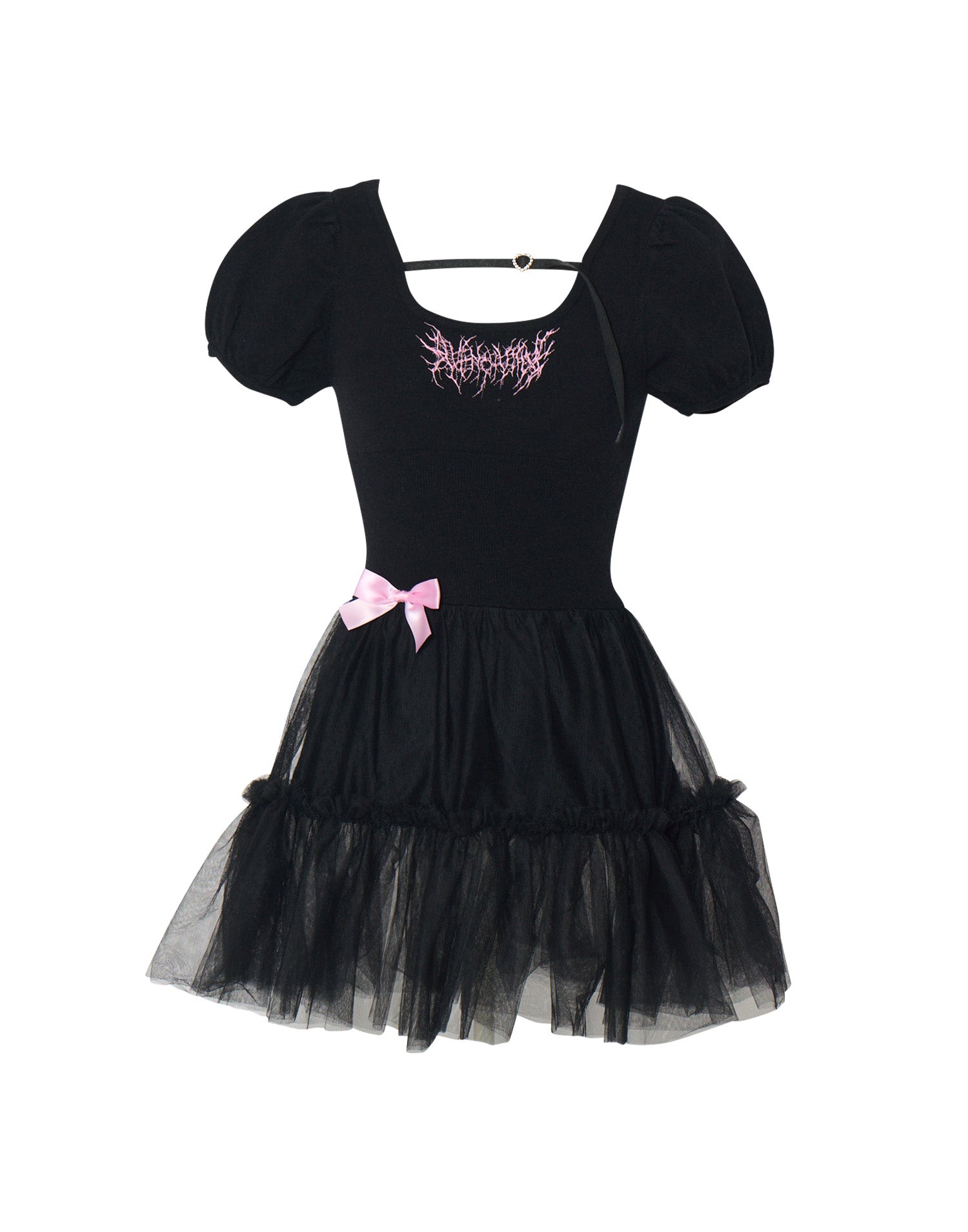 Back ribbon waist ribbed knit one piece – AVENCHUMU （アバンチュウム）