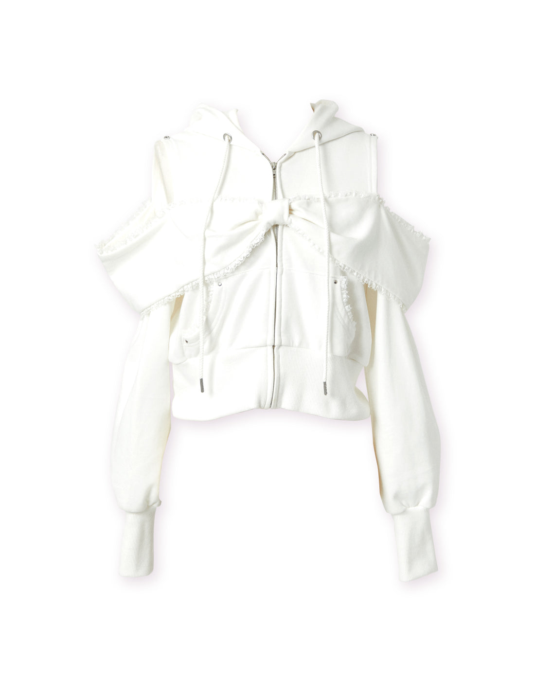Ribbon shoulder zip hoodie – AVENCHUMU （アバンチュウム）