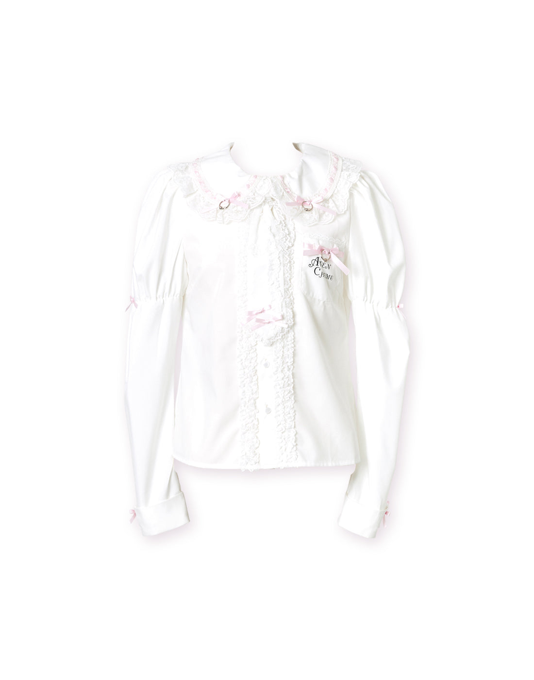 Frills & ribbons cross tie puff blouse – AVENCHUMU （アバンチュウム）