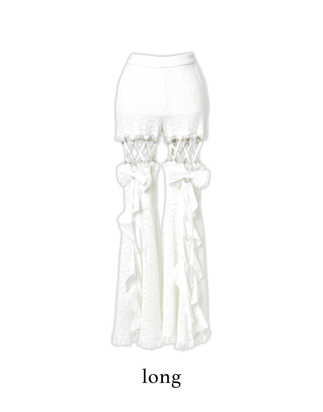 アバンチュウム Open lace up lace flare pants Open lace up lace flare pants – AVENCHUMU （アバンチュウム）