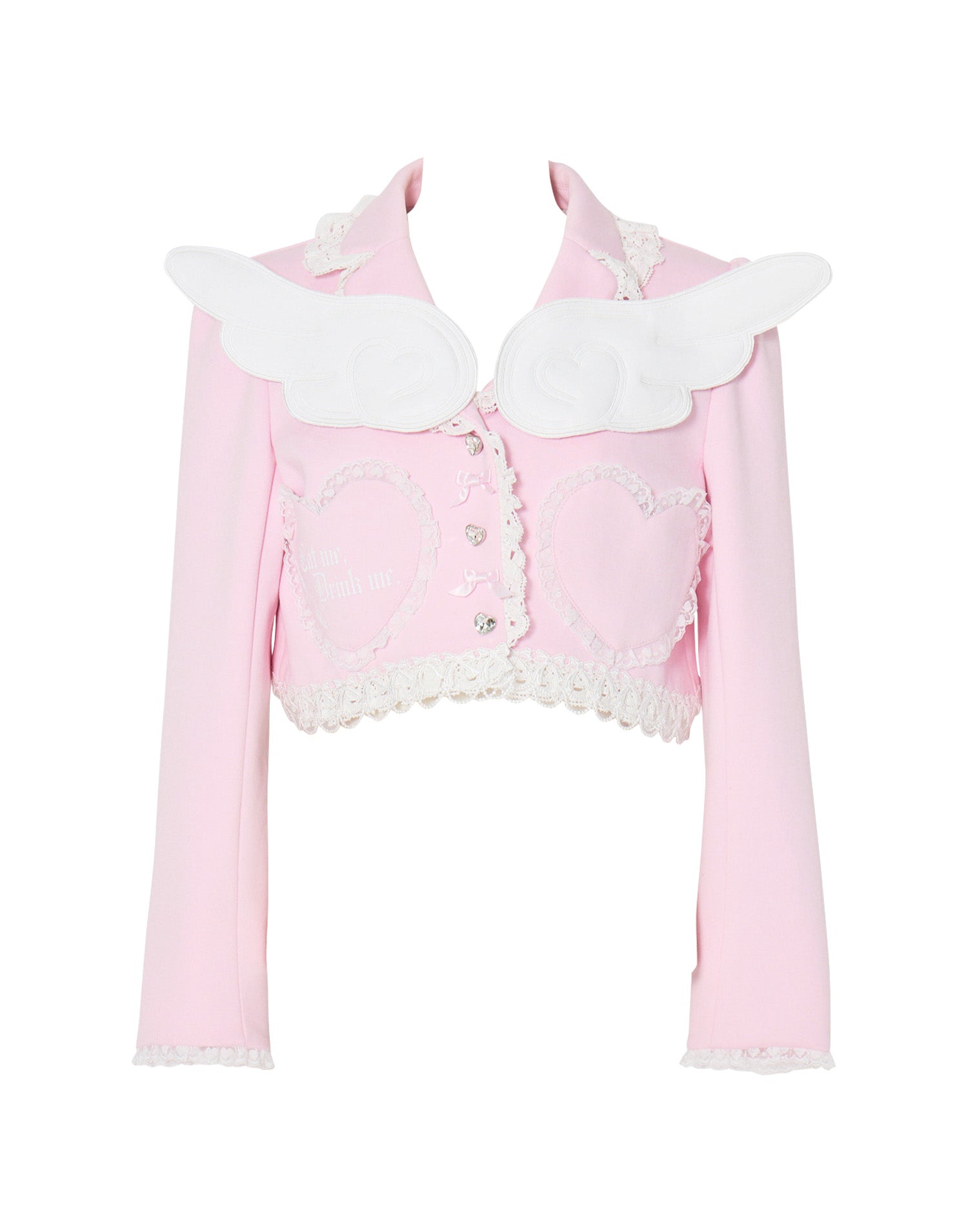 AVENCHUMU Heart & wing short jacket ピンク Heart & wing short jacket – AVENCHUMU （アバンチュウム）