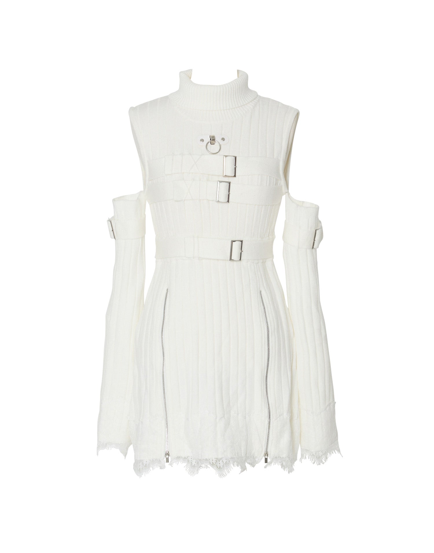 Belt & zip arm warmers knit one-piece – AVENCHUMU （アバンチュウム）