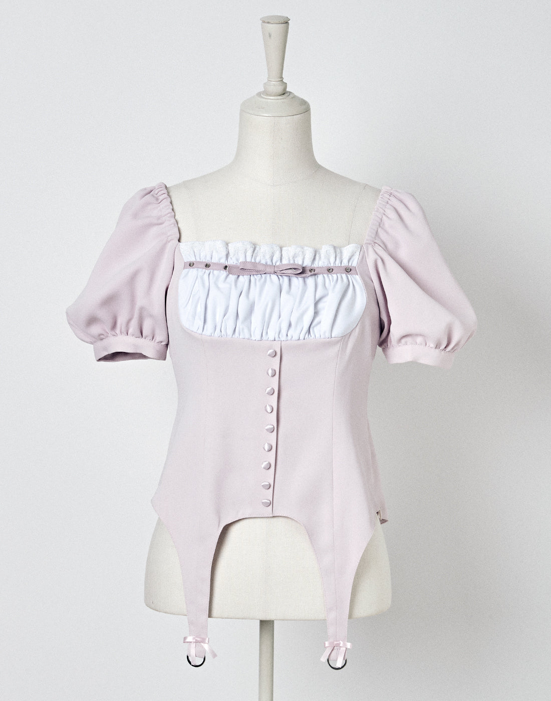 在庫有】 Girls AVENCHUMU leather blouse ribbon シャツ/ブラウス 